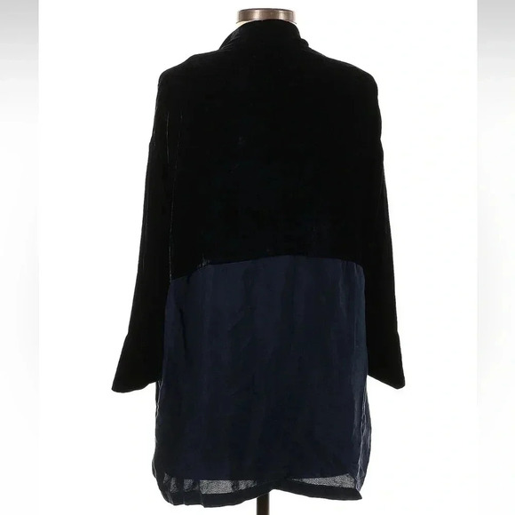Anthropologie Tina & Jo Navy Blue Timeless Velvet Silk Cardigan Sweater Size S - Picture 5 of 7
